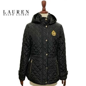 Lauren Ralph Lauren Black Quilted Puffer with Gold Details